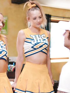 Blonde Cheerleaders Kyler Quinn And Khloe Kapri Get Their Tight Holes Drilled